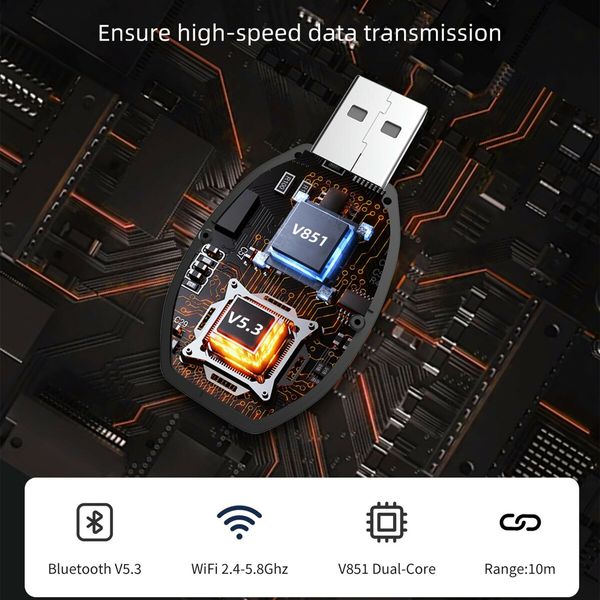Carplay & Android Auto Wireless Adapter - 2in1 Car Connect Pro,Mini Wireless Carplay Adapter,Fast & Stable Plug and Play
