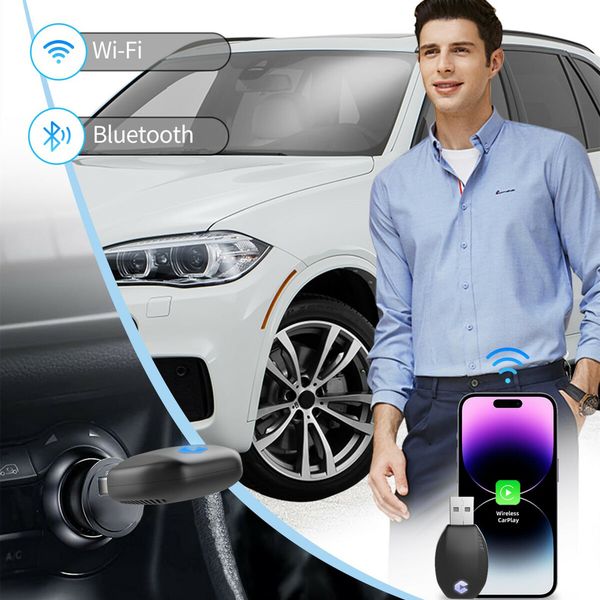 Carplay & Android Auto Wireless Adapter - 2in1 Car Connect Pro,Mini Wireless Carplay Adapter,Fast & Stable Plug and Play