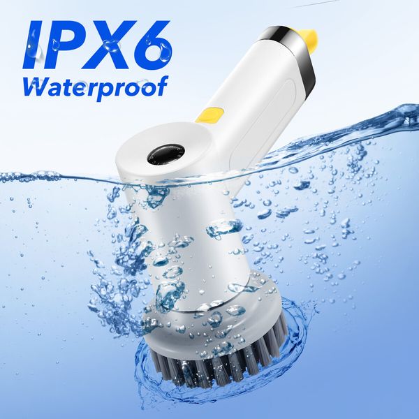 Electric Spin Scrubber Cordless Home Car Power Cleaning Brush 4 Heads for Toilet Bath Tub Tile Floor Wall Shower Grout Window Kitchen Sink