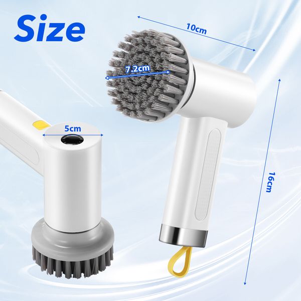 Electric Spin Scrubber Cordless Home Car Power Cleaning Brush 4 Heads for Toilet Bath Tub Tile Floor Wall Shower Grout Window Kitchen Sink