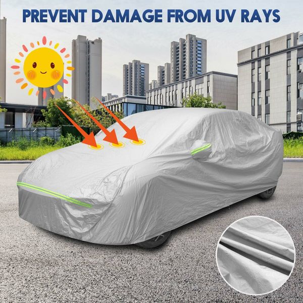 Waterproof Car Cover Outdoor Auto Automobile Protection All Weather Heavy Duty Full Vehicle Protector Wind Dust UV Proof with Storage Bag 3XL