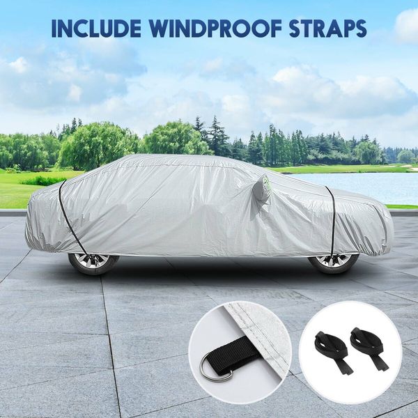 Waterproof Car Cover Outdoor Auto Automobile Protection All Weather Heavy Duty Full Vehicle Protector Wind Dust UV Proof with Storage Bag 3XL