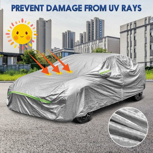 Waterproof Car Cover Auto Automobile Outdoor Heavy Duty Protection All Weather Full Vehicle Protector Dust Wind UV Proof with Storage Bag 3XL