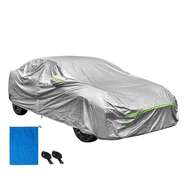 Waterproof Car Cover Auto Automobile Outdoor Heavy Duty Protection All Weather Full Vehicle Protector Dust Wind UV Proof with Storage Bag 3XL
