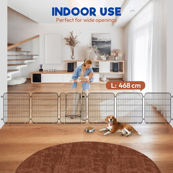6 Panel Dog Kennel Cage Cat Enclosure Pet Fence Puppy Pen Rabbit Playpen Crate Ferret Guinea Pig Bunny Barrier Gate Outdoor Indoor