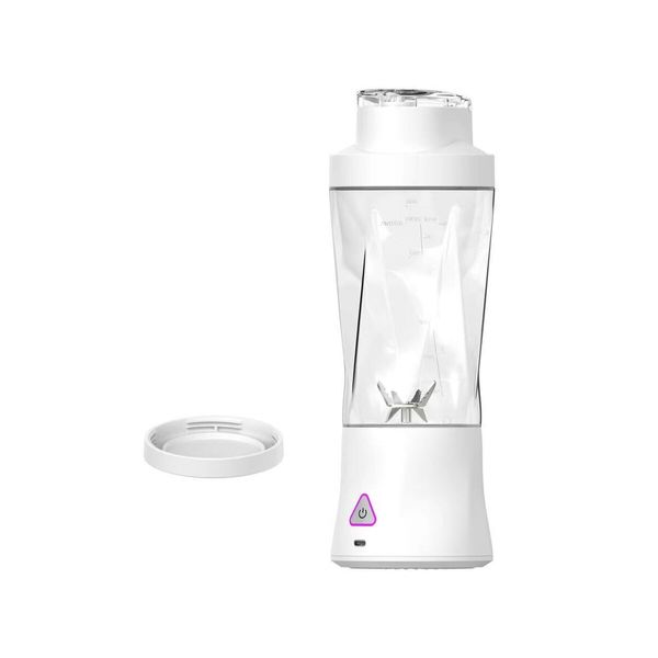 Rechargeable Portable Blender for Shakes and Smoothies,22OZ Mini Personal Blender with 6 Blades,Strong Cutting Bender Bottle Electric Cup,White