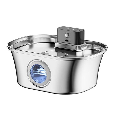 Wireless Cat Water Fountain Stainless Steel,3.2L Pet Fountain Battery Operated with Motion Sensorfor Drinking Multi-Filtration