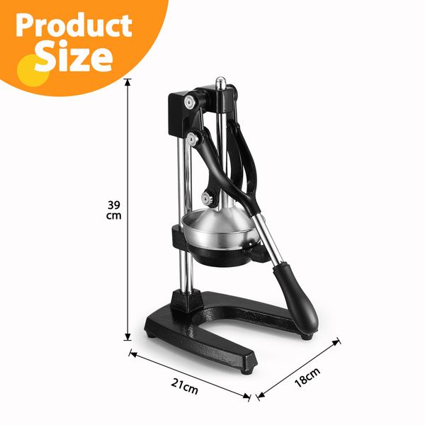 Manual Juicer Fruit Juice Presser Extractor Lemon Squeezer Maker Orange Citrus Hand Press Commercial Home Kitchen Lime Apple Machine Black