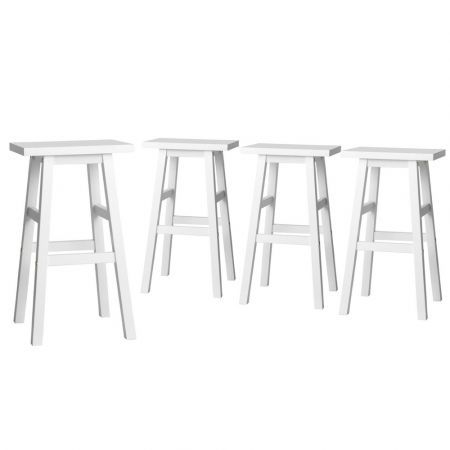 Artiss 4x Bar Stools Kitchen Chairs Wooden White