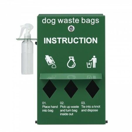 Dog Waste Station Bag Dispenser with 600 Bags Lockable Dog Poop Bag Holder