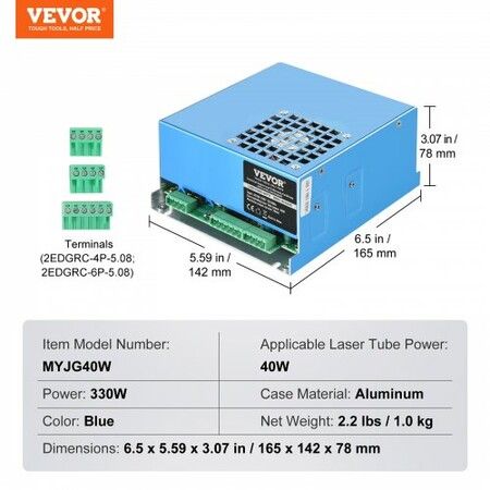 CO2 Laser Power Supply for 40W Laser Tube Laser Engravers and Cutters