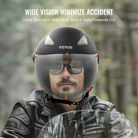3/4-Face Motorcycle Helmet Motocross Helmet with Bluetooth Communication