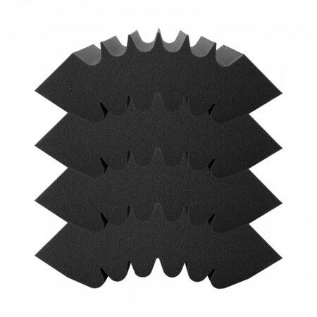 Acoustic Foam Panels 4 Pack 16.5 x 6.3 x 12 in Adhesive for Wall Ceiling