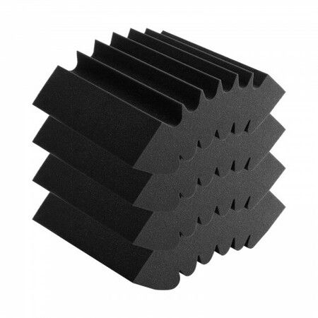 Acoustic Foam Panels 4 Pack 16.5 x 6.3 x 12 in Adhesive for Wall Ceiling