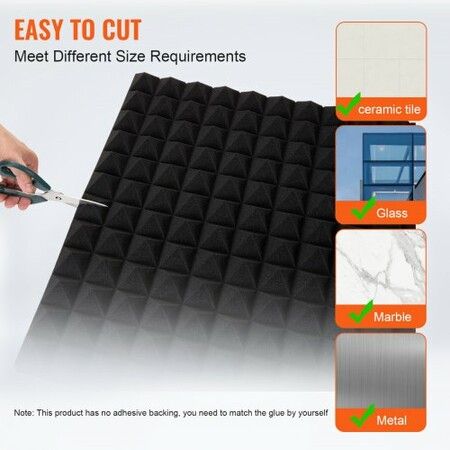 Acoustic Foam Panels 4 Pack 48 x 24 x 2 in for Studio Wall and Ceiling