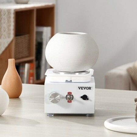 Mini Pottery Wheel Electric Ceramic Wheel Machine 0-320RPM Speed White