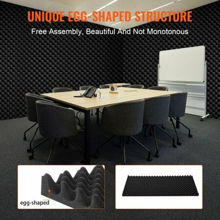 Acoustic Foam Panels 4 Pack 48 x 24 x 2 in for Studio Wall and Ceiling