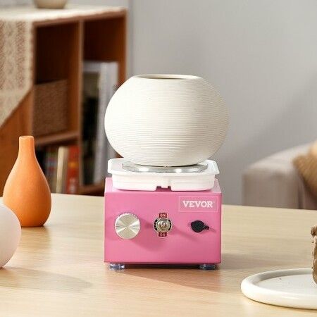 Mini Pottery Wheel Electric Ceramic Wheel Machine 0-320RPM Speed Pink