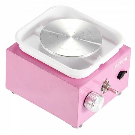 Mini Pottery Wheel Electric Ceramic Wheel Machine 0-320RPM Speed Pink