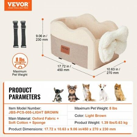 Center Console Dog Car Seat Dog Booster Car Seat for Small Dog 3.6 kg