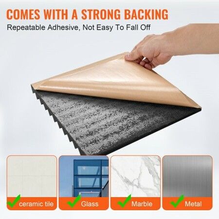 Acoustic Foam Panels 48 Pack 12 x 12 x 1 in Adhesive for Wall Ceiling
