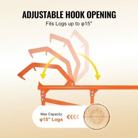 Timberjack 46.5 in Heavy Duty Log Lifter for Max 15" Dia Logs Rolling