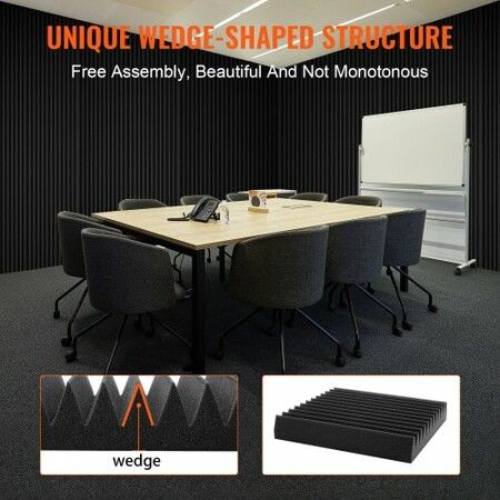 Acoustic Foam Panels 50 Pack 12 x 12 x 2 in for Studio Wall and Ceiling