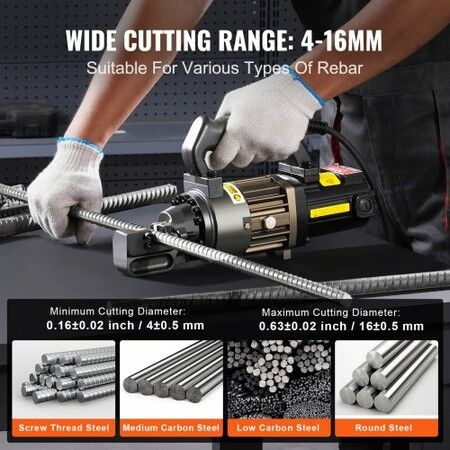 1000W Electric Hydraulic Rebar Cutter Cutting up to 5/8 Inch 4-16mm #5