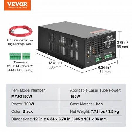 CO2 Laser Power Supply for 150W Laser Tube Laser Engravers and Cutters