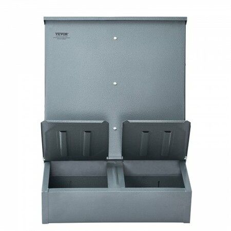 Hog Feeder 3.7 Bushel Metal Double Door Pig Feeder Feeding up to 8 Hogs