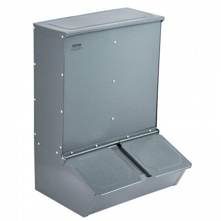 Hog Feeder 3.7 Bushel Metal Double Door Pig Feeder Feeding up to 8 Hogs