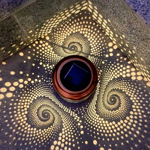 Mosaic Solar Lanterns Outdoor Bohemian Solar Lantern Outdoor Waterproof Blue Mosaic Table Light Turkish Moroccan Lamp