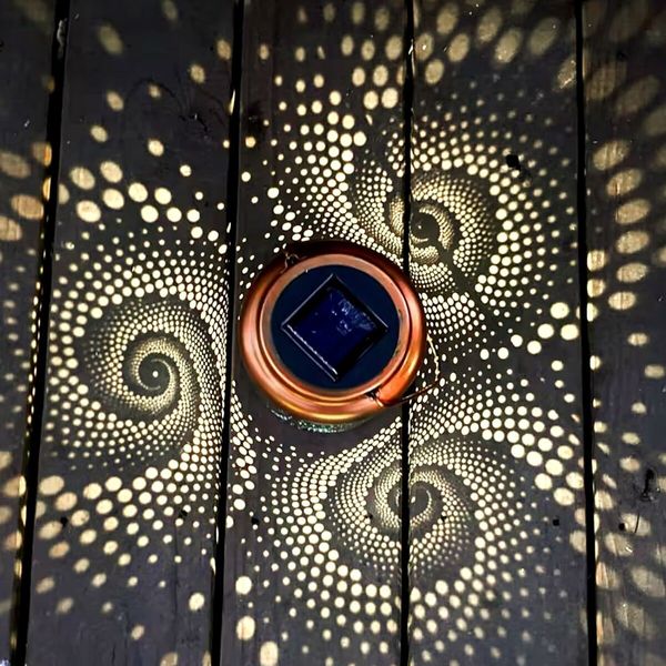 Mosaic Solar Lanterns Outdoor Bohemian Solar Lantern Outdoor Waterproof Blue Mosaic Table Light Turkish Moroccan Lamp