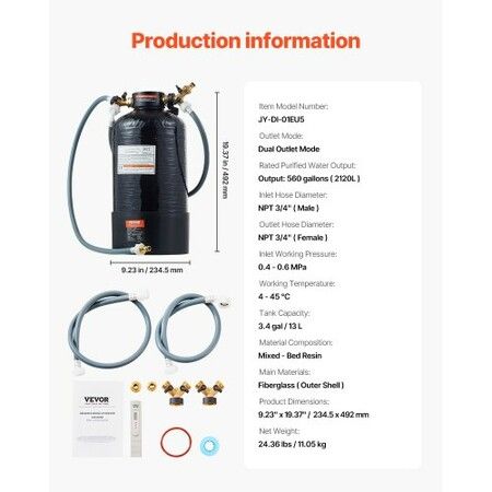 Spotless Deionized Water System Car Wash System with Handheld TDS Meter
