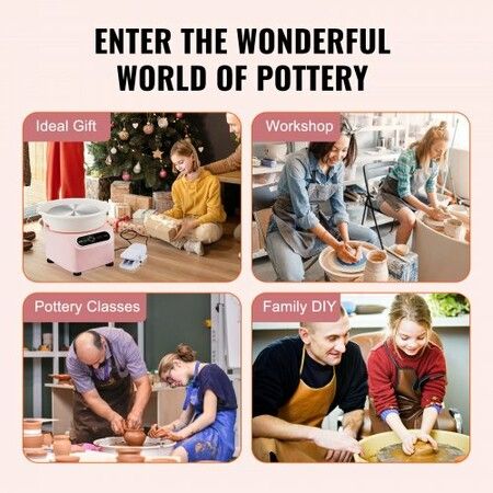 Pottery Wheel 11 inch Pottery Forming Machine 350W Electric Wheel for Pottery with Foot Pedal and LCD Touch Screen Direct Drive Ceramic Wheel