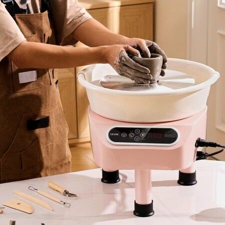 Pottery Wheel 10 inch Pottery Forming Machine 350W Electric Wheel for Pottery with Foot Pedal and LCD Touch Screen Direct Drive Ceramic Wheel