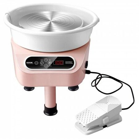 Pottery Wheel 10 inch Pottery Forming Machine 350W Electric Wheel for Pottery with Foot Pedal and LCD Touch Screen Direct Drive Ceramic Wheel