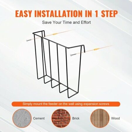 Livestock Hay Feeder 24 Gallons Wall Mounted Goat Hay Rack for Horses