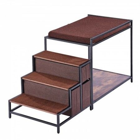 Pet Bunk Bed Dog/Cat Window Perch with Stairs Storage Medium Size