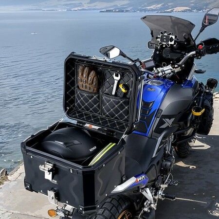 45L Motorcycle Top Case Universal Motorbike Tail Box with Leather Lining