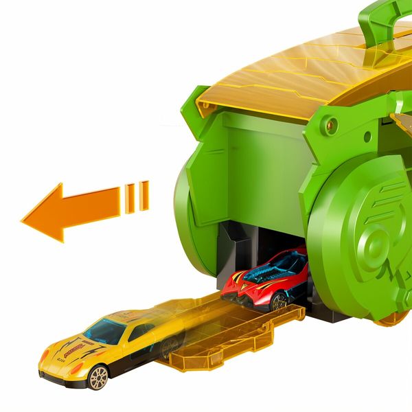 Truck Toys for Age3+ Boys,Toys Cars Track Set Dino Transporter Truck with 10 Die-Cast Car Toys,Toddler Car Toys Set for Kids Boys Girls,Green