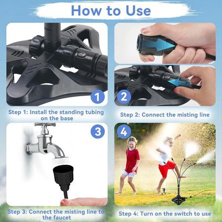 Standing Misters for Outside Patio, Portable Stand Misting System for Cooling Outdoor, Patio Cooling, Backyard, Porch, Sprinkler