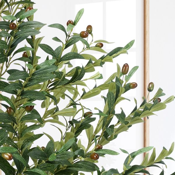 Artificial Olive Tree Imitation Plant Fake Green Faux Potted Indoor Greenery Natural Decoration Home Office Lifelike Fruit Leaves 150cm