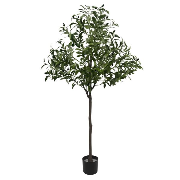 Artificial Olive Tree Imitation Plant Fake Green Faux Potted Indoor Greenery Natural Decoration Home Office Lifelike Fruit Leaves 150cm