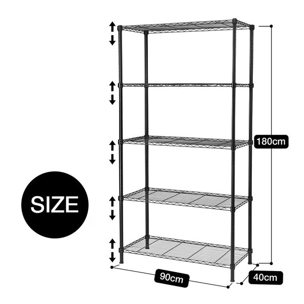 5 Tier Plant Stand Corner Flower Pot Shelf Metal Shelving Unit Bookshelf Storage Rack Tall Display Organizer Garden Planter Holder Heavy Duty Black