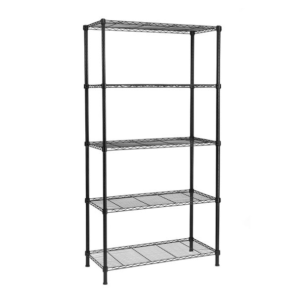 5 Tier Plant Stand Corner Flower Pot Shelf Metal Shelving Unit Bookshelf Storage Rack Tall Display Organizer Garden Planter Holder Heavy Duty Black