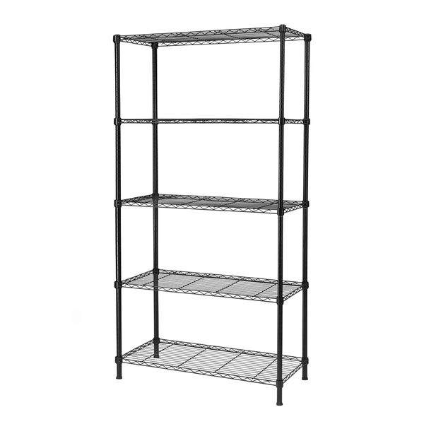 5 Tier Plant Stand Corner Flower Pot Shelf Metal Shelving Unit Bookshelf Storage Rack Tall Display Organizer Garden Planter Holder Heavy Duty Black