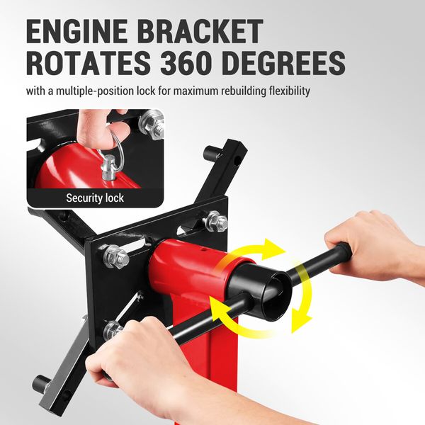 Heavy Duty Engine Stand Folding Automotive Motor Holder Hoist Car Rebuild Storage Support Steel Crane Workshop Repair Mount Dolly 450kg with Wheels