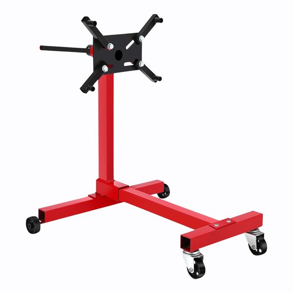 Heavy Duty Engine Stand Folding Automotive Motor Holder Hoist Car Rebuild Storage Support Steel Crane Workshop Repair Mount Dolly 450kg with Wheels