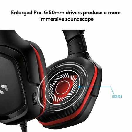 Gaming Headset Wired G331 2.1 ch Stereo, 0.1 inch (3.5 mm), Lightweight, Noise Canceling, Single, Flippable Microphone
